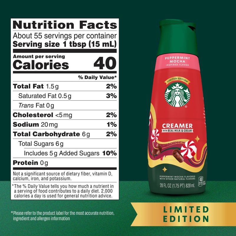 slide 7 of 8, Starbucks Creamer Starbucks Dairy Peppermint Mocha Creamer - 28 fl oz, 28 fl oz