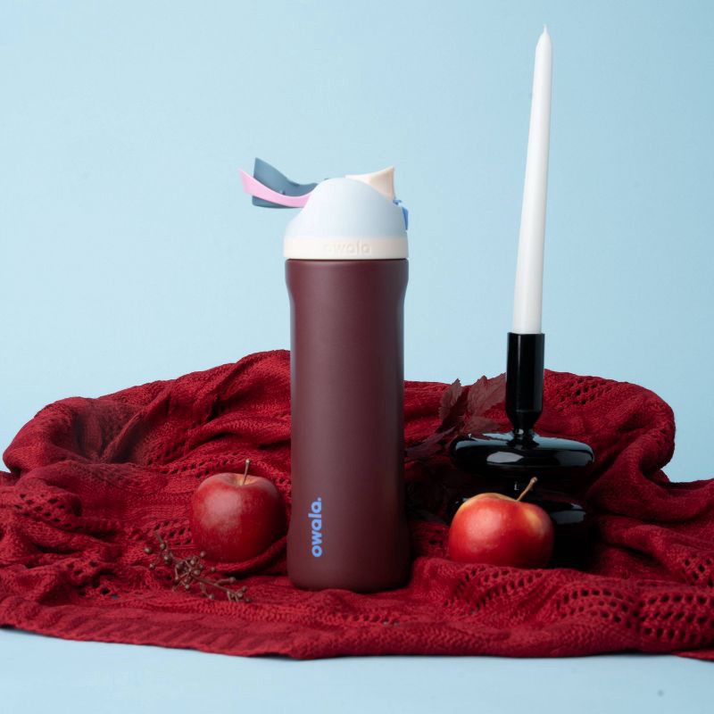slide 5 of 6, Owala 24oz FreeSip Stainless Steel Water Bottle - Maroon, 24 oz