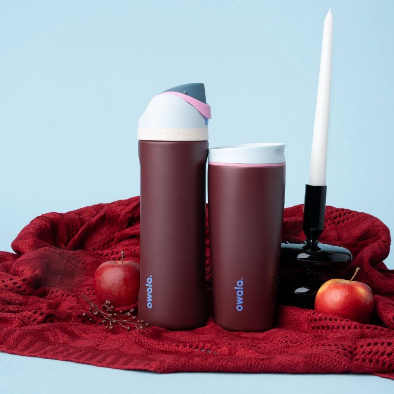 slide 6 of 6, Owala 24oz FreeSip Stainless Steel Water Bottle - Maroon, 24 oz