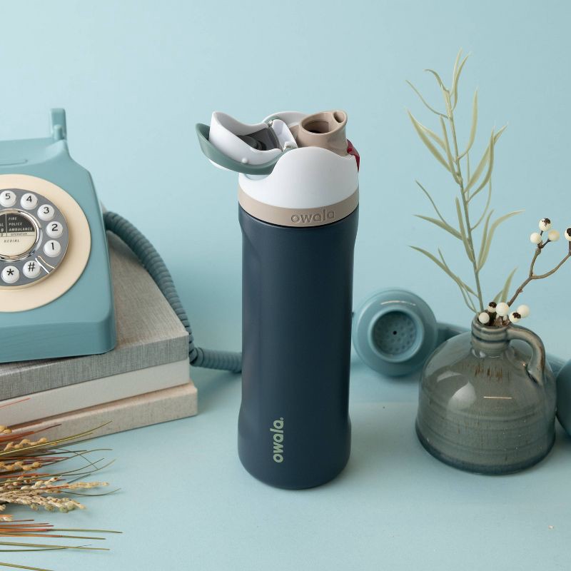 slide 5 of 6, Owala 24oz FreeSip Stainless Steel Water Bottle - Navy Nights, 24 oz