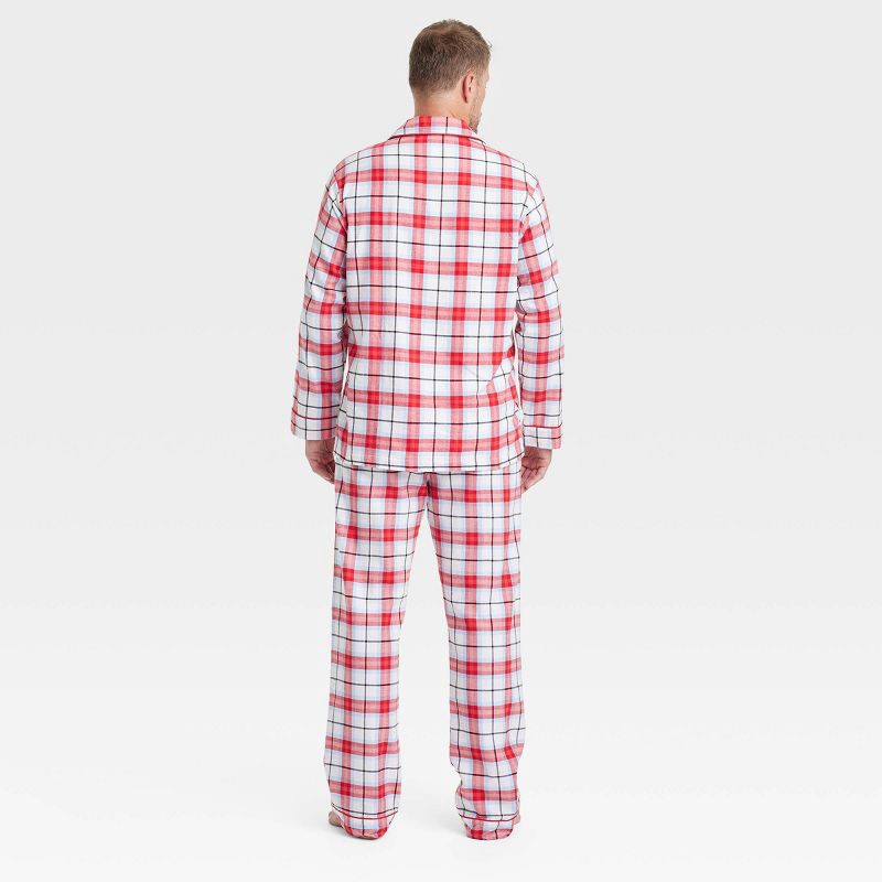 slide 2 of 3, Men's Plaid Flannel Holiday Matching Family Pajama Set - Wondershop™ White M, 1 ct