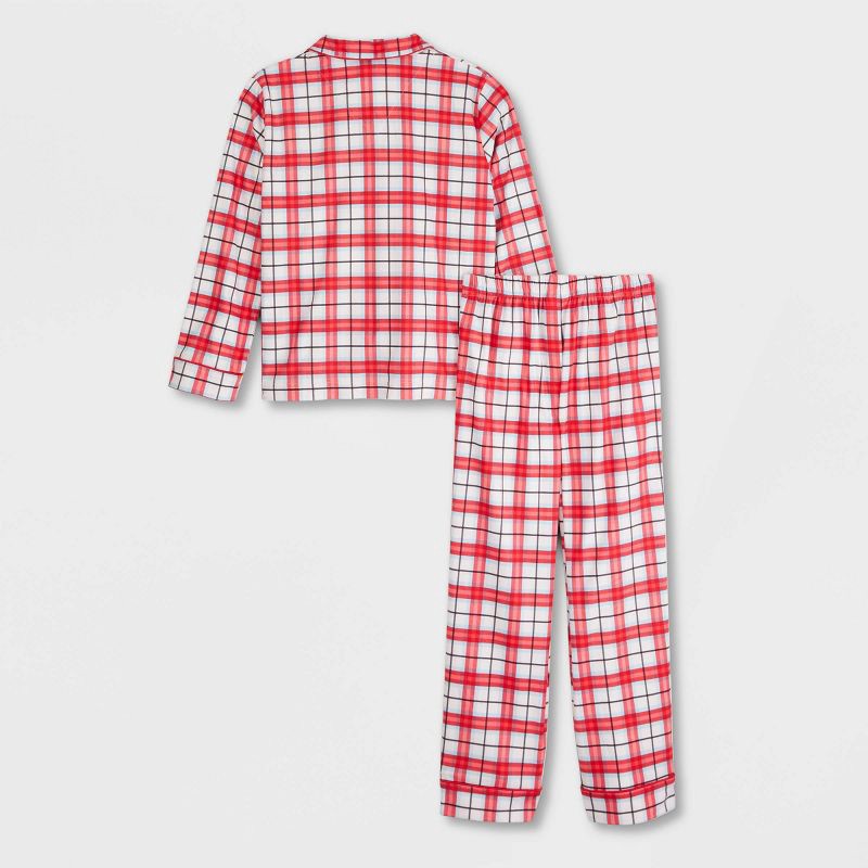 slide 3 of 4, Kids' Plaid Holiday Matching Family Pajama Set - Wondershop™ White L, 1 ct