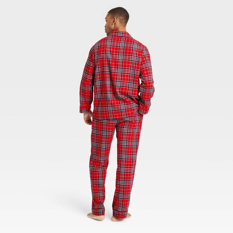 slide 2 of 3, Men's Plaid Flannel Holiday Matching Family Pajama Set - Wondershop™ Red L, 1 ct