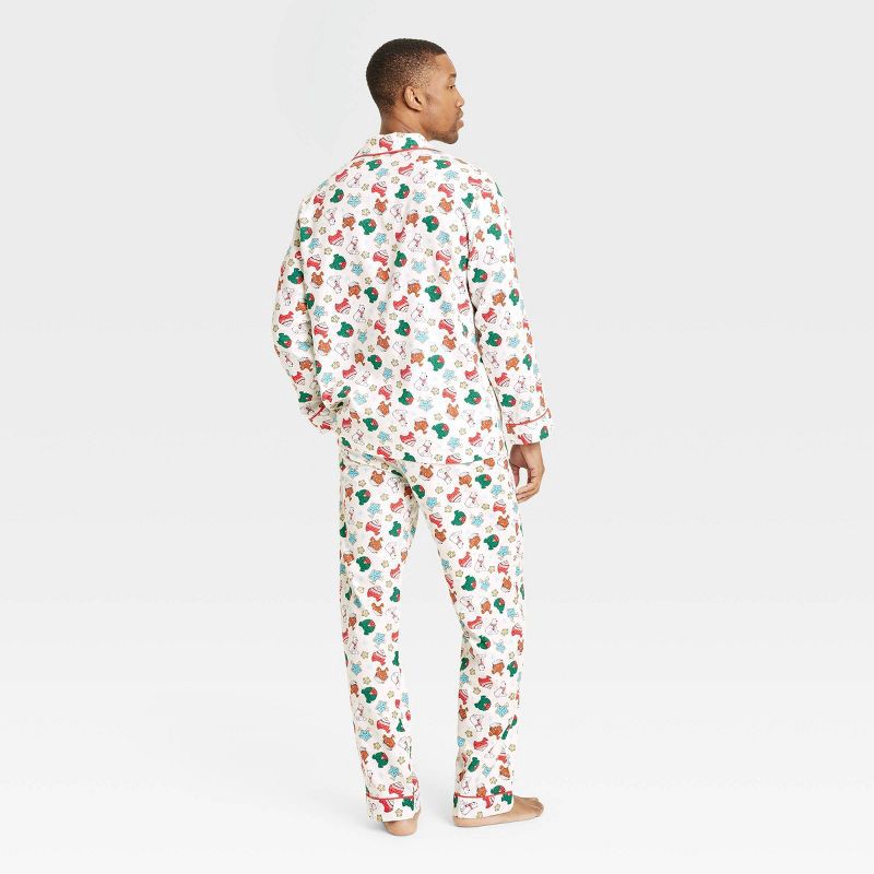 slide 2 of 3, Men's Holiday Treats Print Flannel Holiday Matching Family Pajama Set - Wondershop™ White L, 1 ct