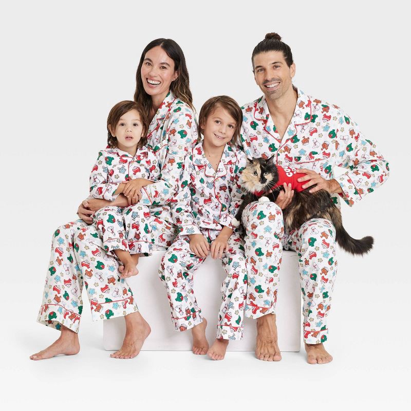 slide 3 of 3, Men's Holiday Treats Print Flannel Holiday Matching Family Pajama Set - Wondershop™ White L, 1 ct
