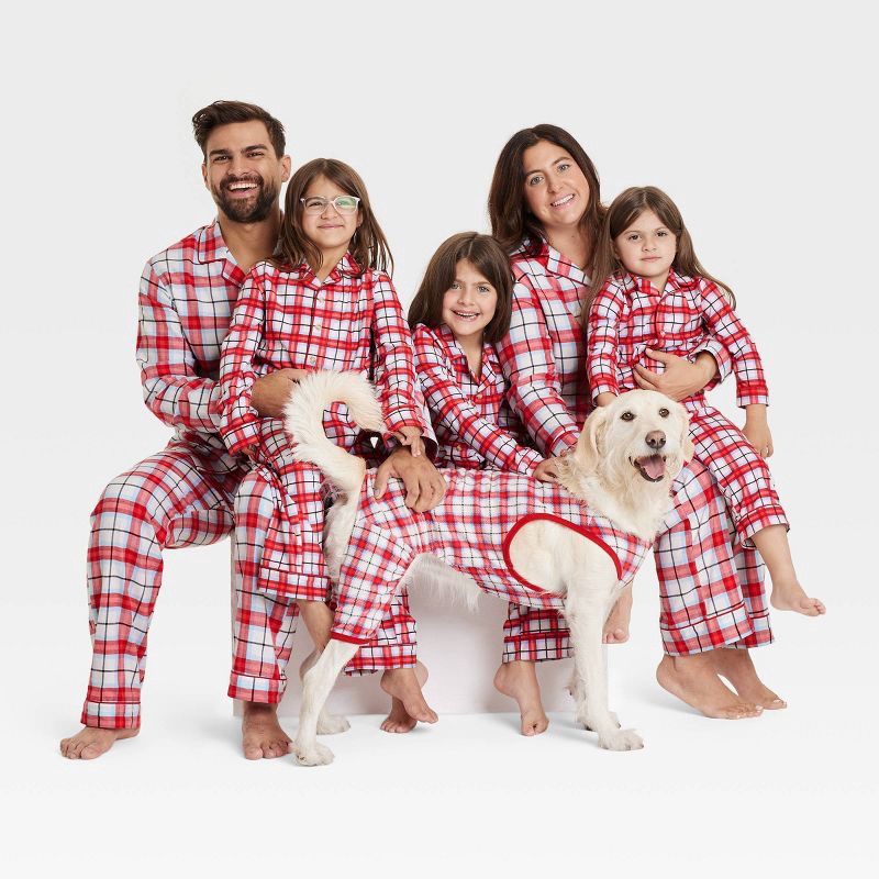 slide 3 of 3, Men's Plaid Microfleece Holiday Matching Family Pajama Pants - Wondershop™ White M, 1 ct
