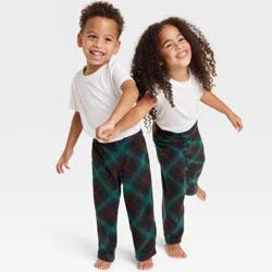 Toddler Plaid Microfleece Holiday Matching Family Pajama Pants - Wondershop™ Black 2T