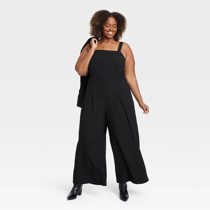 slide 3 of 3, Women's Tailored Jumpsuit - Ava & Viv™ Black 1X, 1 ct