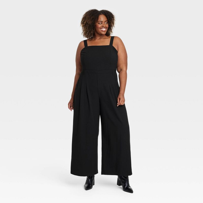 slide 1 of 3, Women's Tailored Jumpsuit - Ava & Viv™ Black 1X, 1 ct