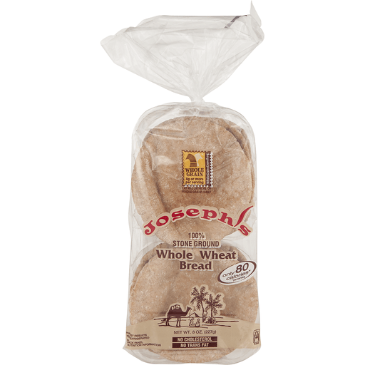 slide 2 of 8, Joseph's Whole Wheat Mini Pita Bread, 1 Pack, 8 Count, 8 ct