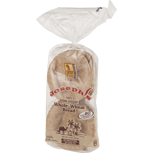 slide 5 of 8, Joseph's Whole Wheat Mini Pita Bread, 1 Pack, 8 Count, 8 ct