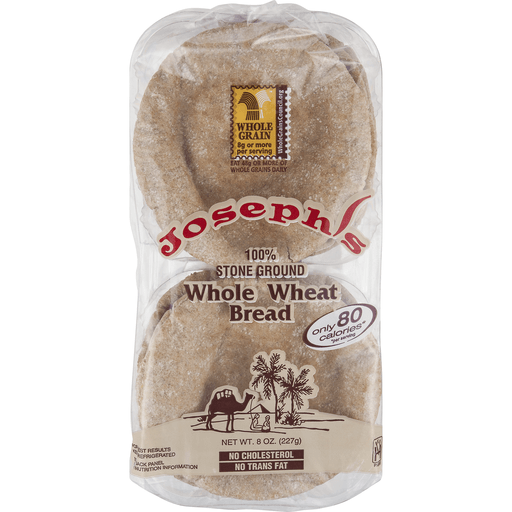 slide 8 of 8, Joseph's Whole Wheat Mini Pita Bread, 1 Pack, 8 Count, 8 ct