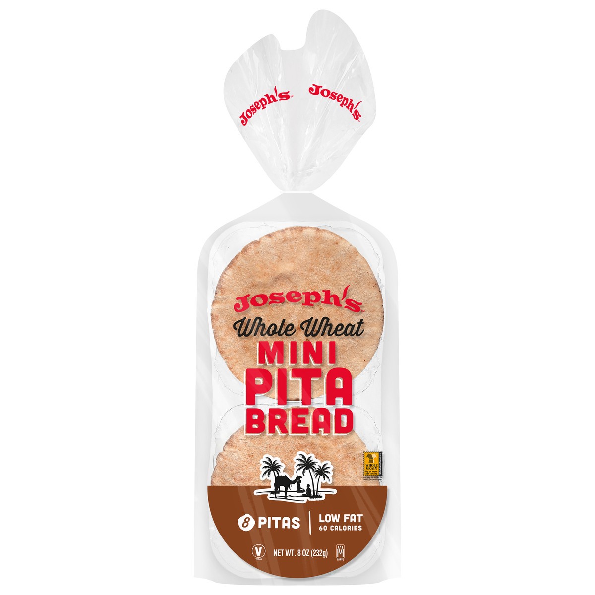 slide 1 of 8, Joseph's Whole Wheat Mini Pita Bread, 1 Pack, 8 Count, 8 ct