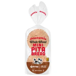 Joseph's Whole Wheat Mini Pita Bread, 1 Pack, 8 Count