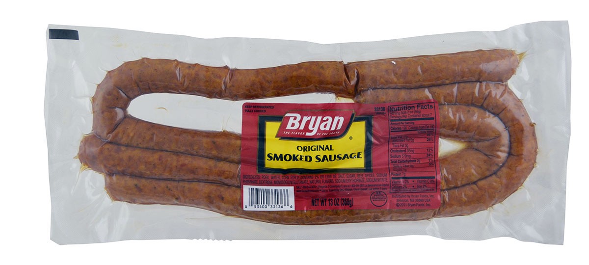 slide 1 of 5, BRYAN Smoked Sausage, 368.54 g