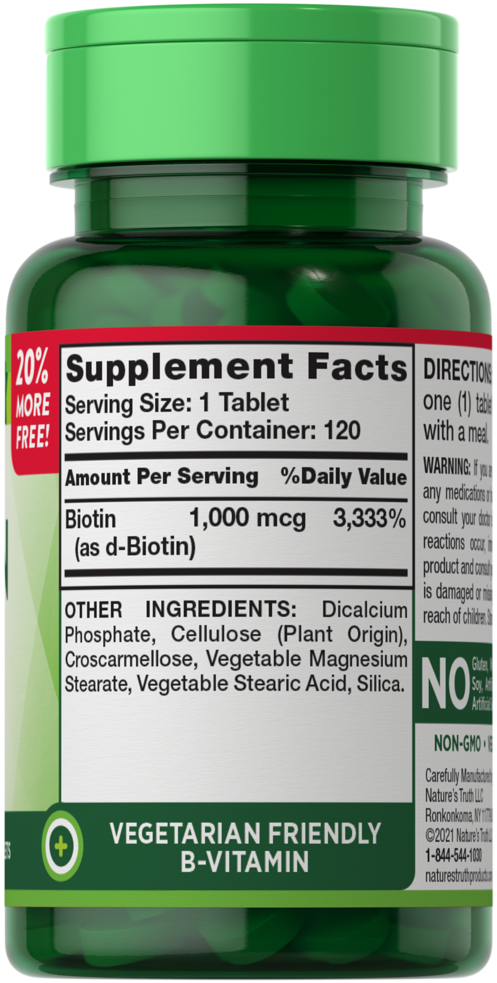 slide 2 of 4, Nature's Truth Biotin 1,000 mcg, 120 ct