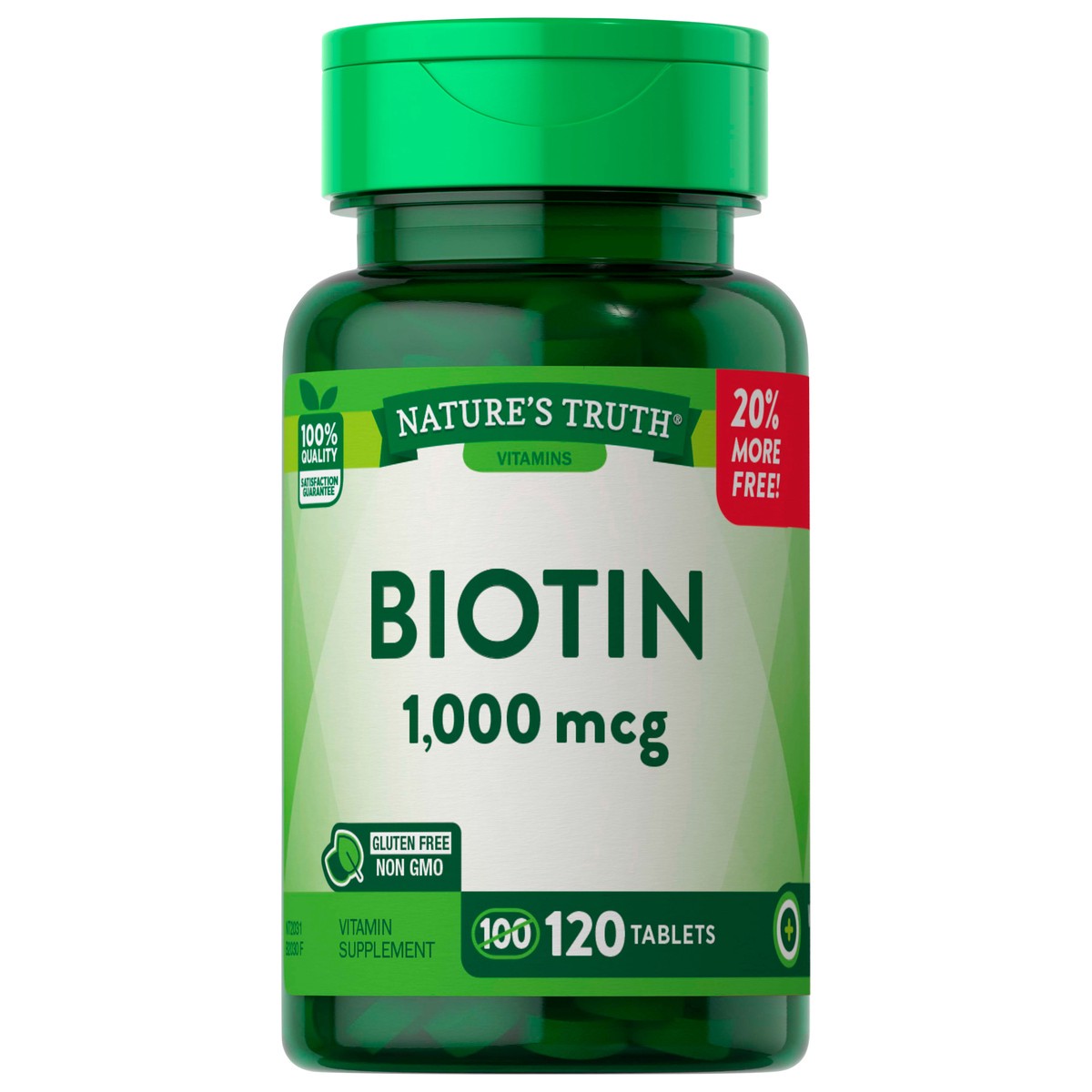 slide 1 of 4, Nature's Truth Biotin 1,000 mcg, 120 ct