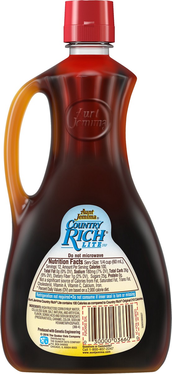 slide 5 of 5, Aunt Jemima Lite Syrup Country Rich 24 Fl Oz Bottle, 24 oz