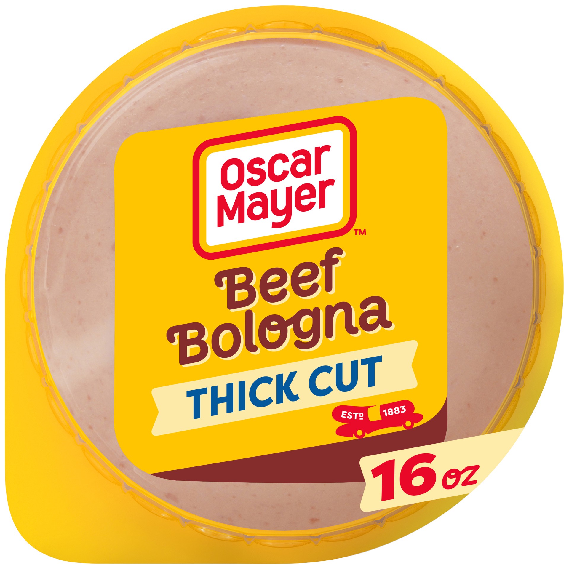 slide 1 of 5, Oscar Mayer Thick Cut Beef Bologna Sliced Lunch Meat, 16 oz. Pack, 16 oz