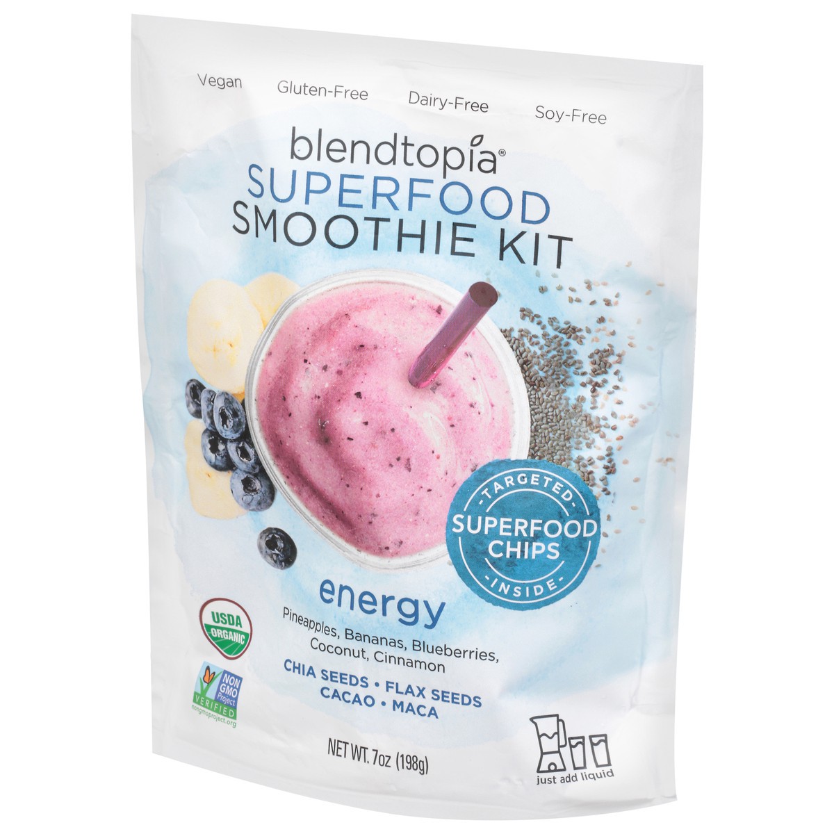 slide 3 of 9, Blendtopia Superfood Energy Smoothie Kit, 7 oz