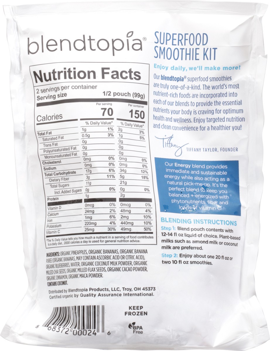 slide 5 of 9, Blendtopia Superfood Energy Smoothie Kit, 7 oz