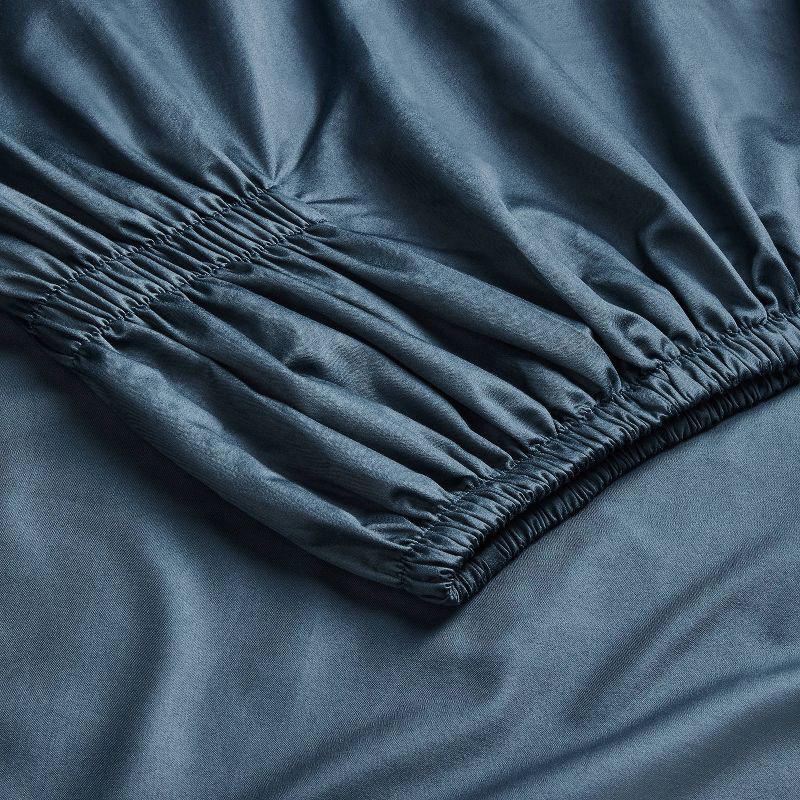 slide 4 of 7, Queen 600 Thread Count Sateen Sheet Set Dark Mineral Blue - Casaluna™, 1 ct