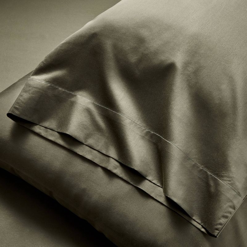 slide 5 of 7, Full 600 Thread Count Sateen Sheet Set Olive Green - Casaluna™, 1 ct