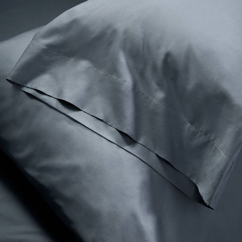 slide 4 of 5, Standard 400 Thread Count Percale Pillowcases Mineral Blue - Casaluna™, 1 ct