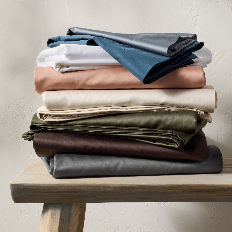 slide 7 of 7, Full 600 Thread Count Sateen Sheet Set Dark Mineral Blue - Casaluna™, 1 ct