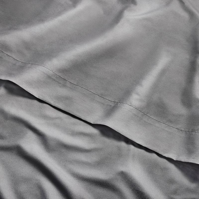slide 3 of 7, Full 400 Thread Count Percale Sheet Set Dark Gray - Casaluna™, 1 ct