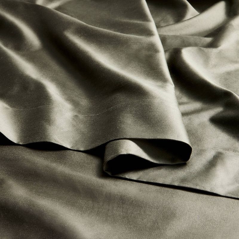 slide 3 of 7, Queen 600 Thread Count Sateen Sheet Set Olive Green - Casaluna™, 1 ct