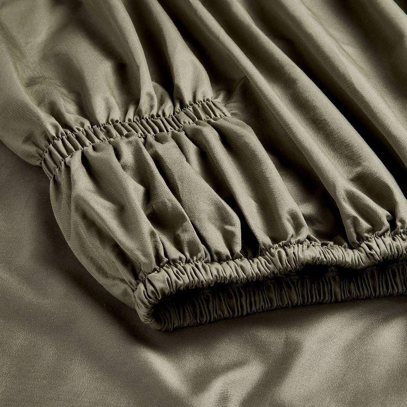 slide 4 of 7, Queen 600 Thread Count Sateen Sheet Set Olive Green - Casaluna™, 1 ct