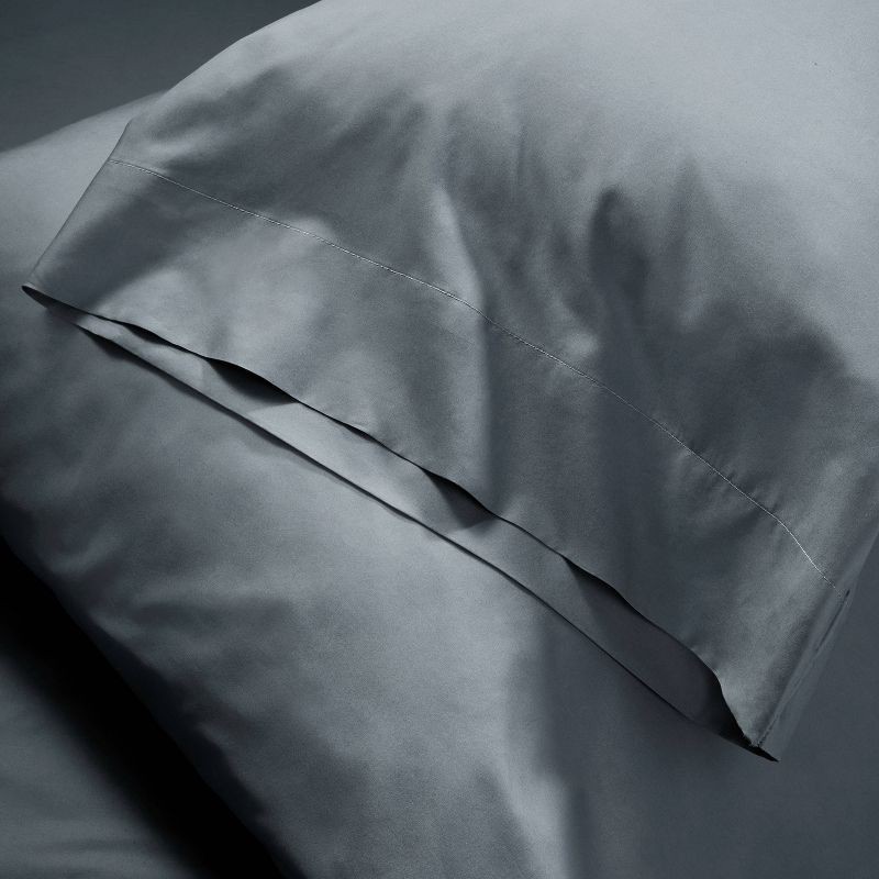 slide 5 of 7, Queen 400 Thread Count Percale Sheet Set Mineral Blue - Casaluna™, 1 ct