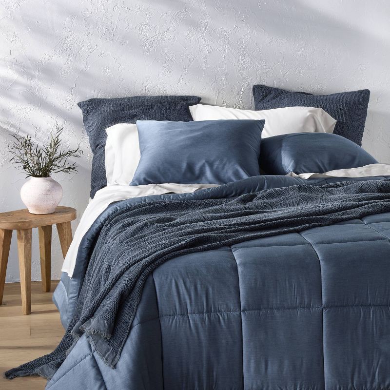 slide 2 of 7, Full 400 Thread Count Percale Sheet Set White - Casaluna™, 1 ct