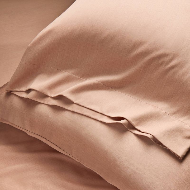 slide 5 of 7, Queen 400 Thread Count Rayon from Bamboo Sheet Set Light Adobe Clay - Casaluna™, 1 ct