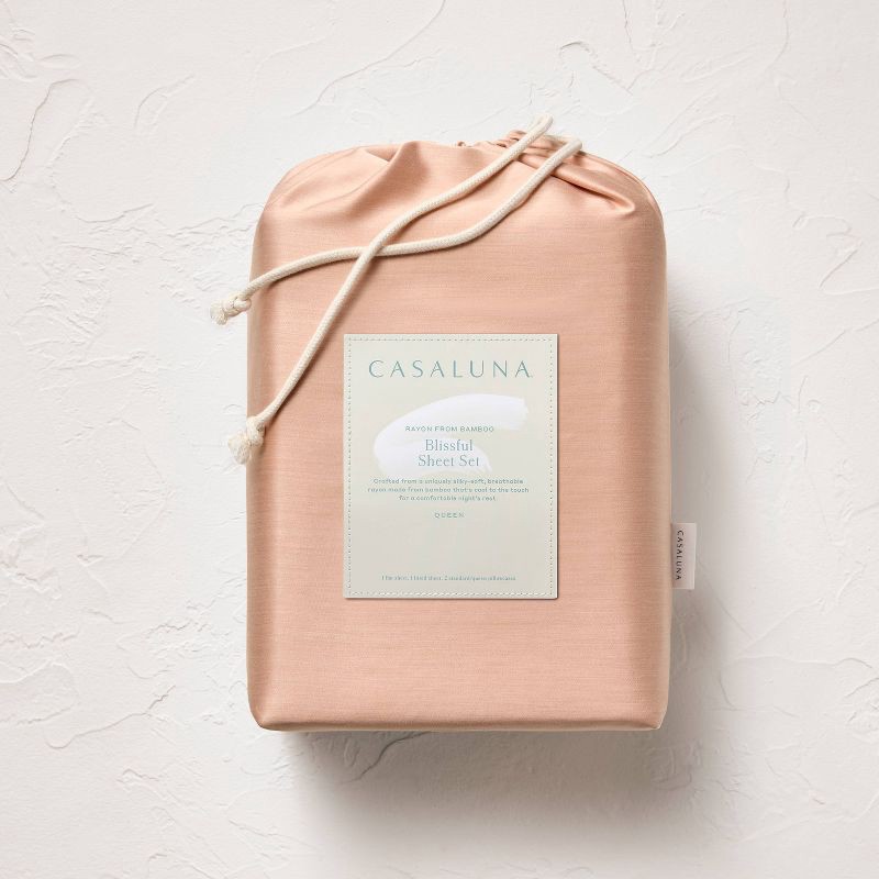 slide 6 of 7, Full 400 Thread Count Rayon from Bamboo Sheet Set Light Adobe Clay - Casaluna™, 1 ct