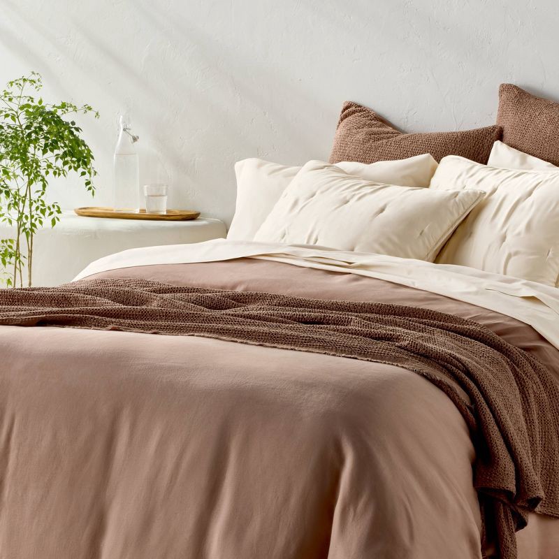 slide 2 of 5, King 400 Thread Count Percale Pillowcases Natural - Casaluna™, 1 ct