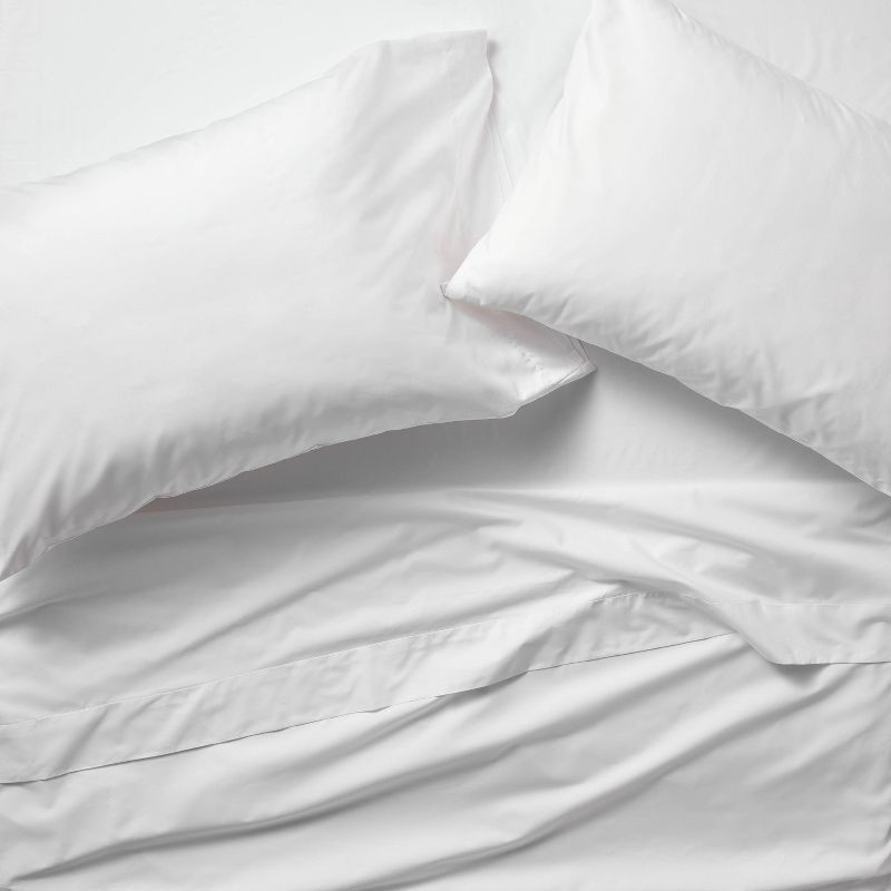 slide 1 of 7, Queen 400 Thread Count Percale Sheet Set White - Casaluna™, 1 ct