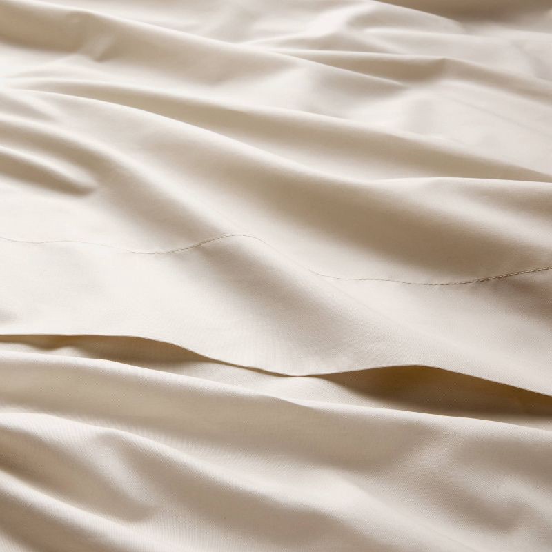 slide 3 of 7, King 400 Thread Count Percale Sheet Set Natural - Casaluna™, 1 ct