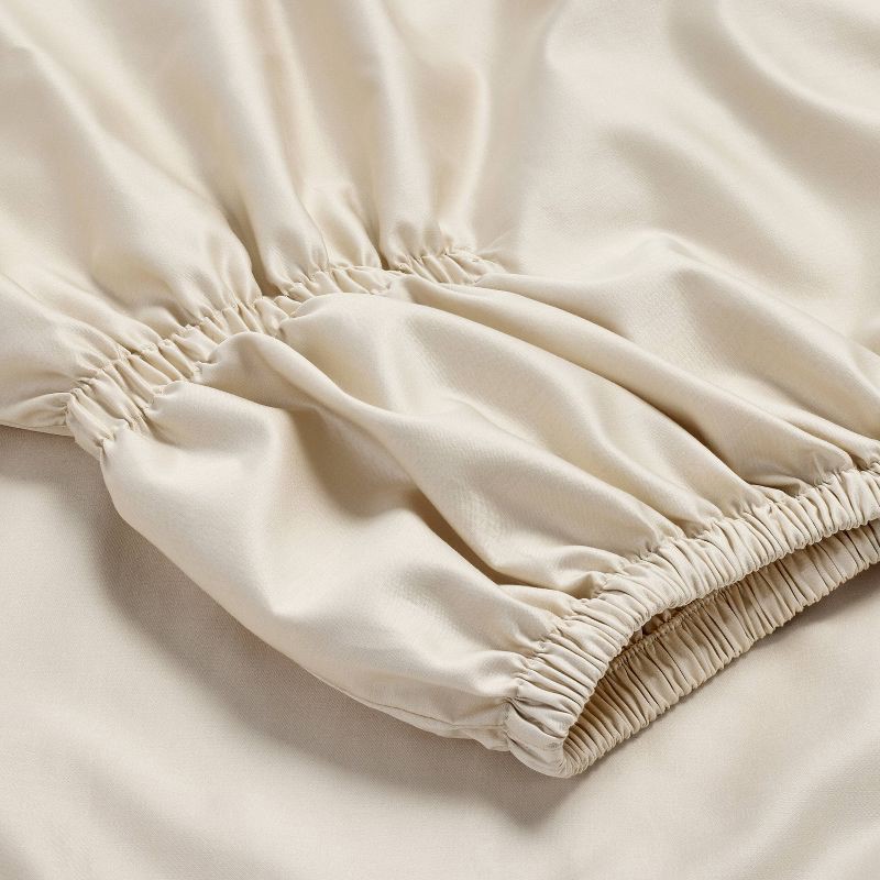 slide 4 of 7, Full 600 Thread Count Sateen Sheet Set Natural - Casaluna™, 1 ct