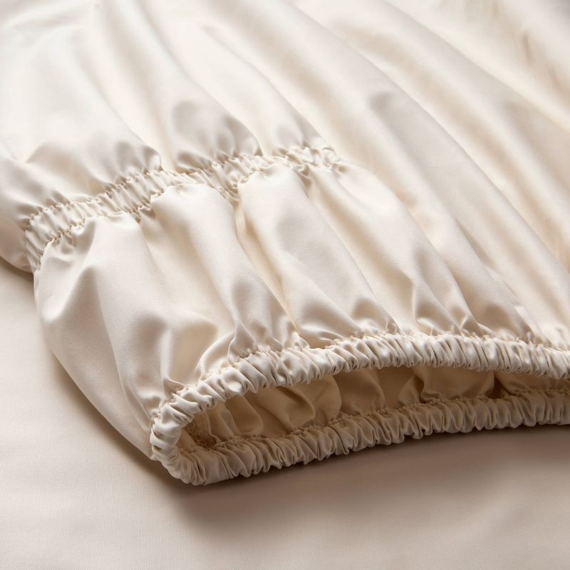 slide 4 of 7, Queen 400 Thread Count Percale Sheet Set Natural - Casaluna™, 1 ct