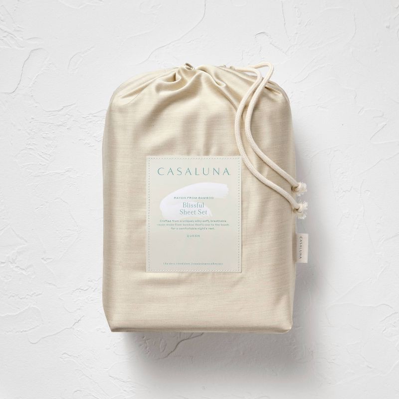 slide 6 of 7, King 400 Thread Count Rayon from Bamboo Sheet Set Light Olive Green - Casaluna™, 1 ct