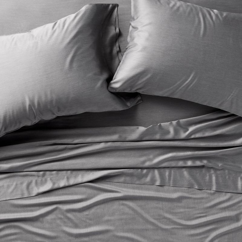 slide 1 of 7, King 400 Thread Count Rayon from Bamboo Sheet Set Dark Gray - Casaluna™, 1 ct