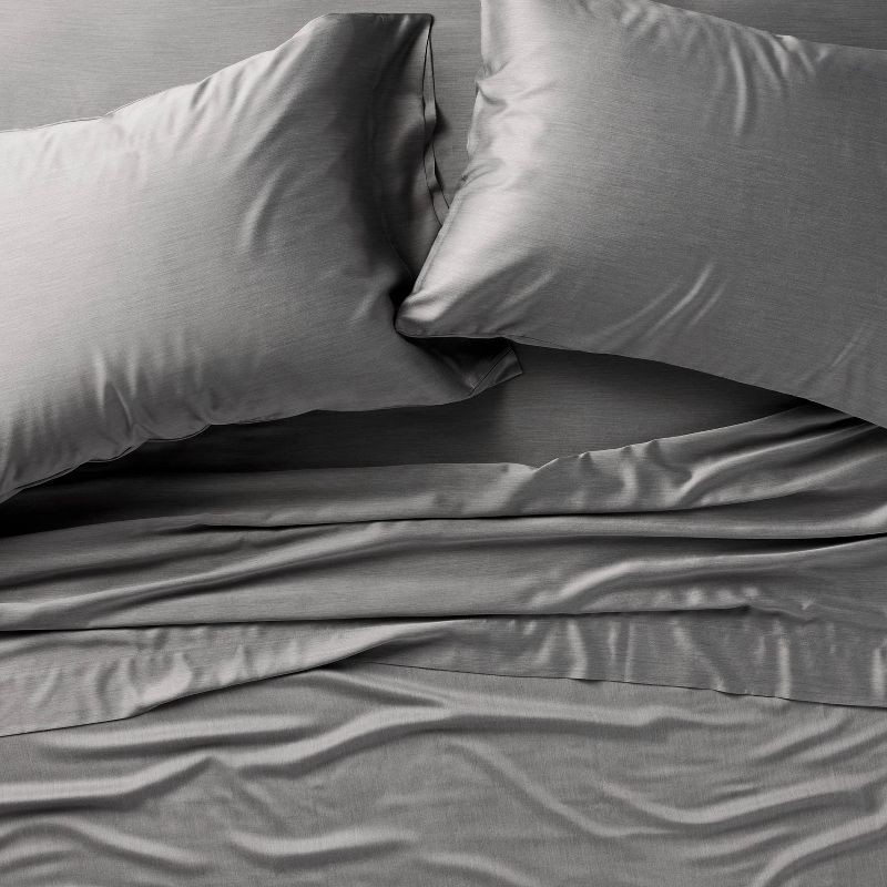 slide 3 of 5, King 400 Thread Count Rayon from Bamboo Pillowcases Dark Gray - Casaluna™, 1 ct