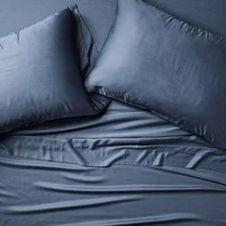 Full 400 Thread Count Rayon from Bamboo Sheet Set Dark Mineral Blue - Casaluna™