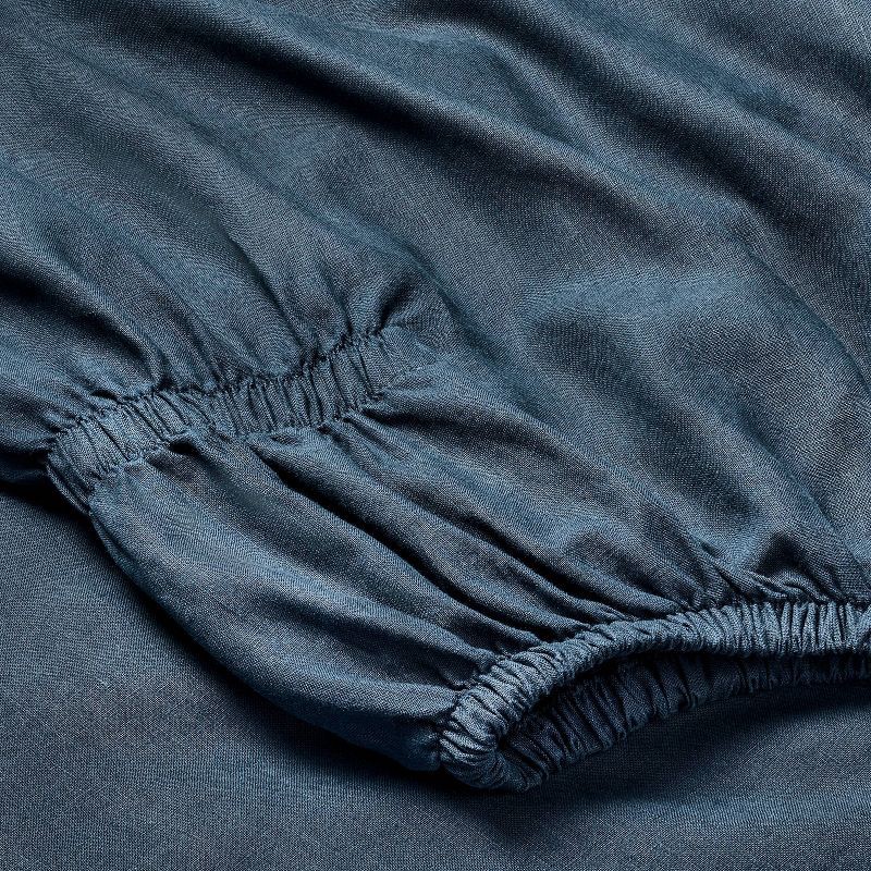 slide 4 of 7, Full 100% Linen Sheet Set Dark Mineral Blue - Casaluna™, 1 ct