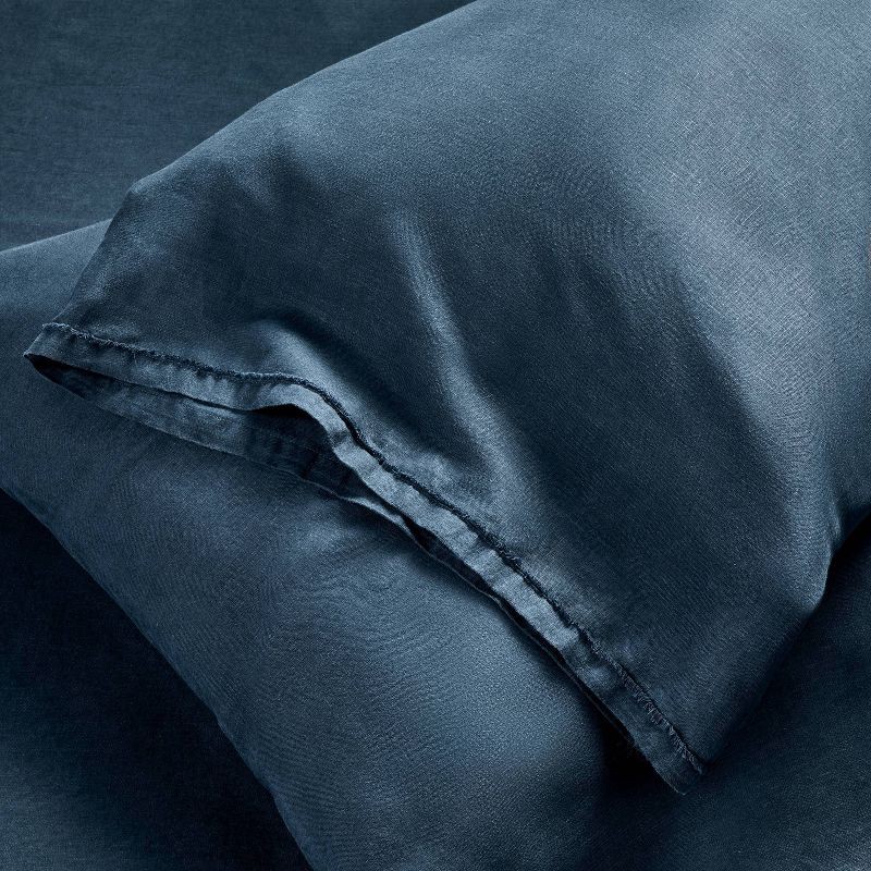 slide 5 of 7, Full 100% Linen Sheet Set Dark Mineral Blue - Casaluna™, 1 ct