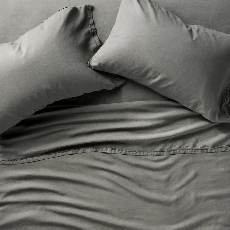 slide 3 of 5, King 100% Linen Pillowcases Dark Gray - Casaluna™, 1 ct