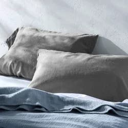 King 100% Linen Pillowcases Dark Gray - Casaluna™