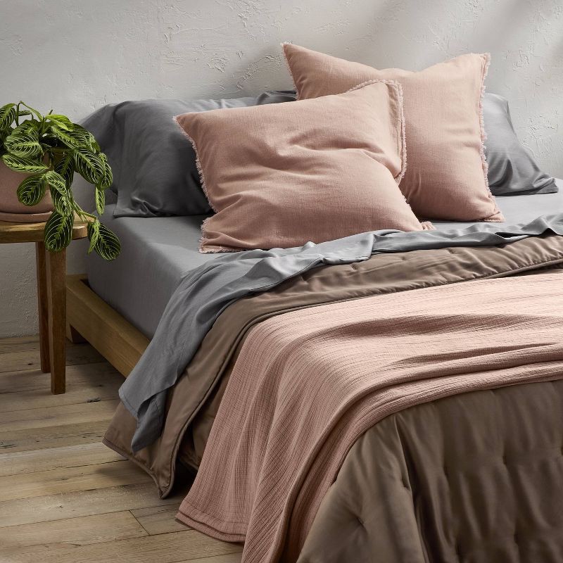 slide 2 of 7, Full 400 Thread Count Rayon from Bamboo Sheet Set Dark Gray - Casaluna™, 1 ct